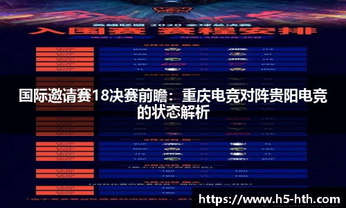 国际邀请赛18决赛前瞻：重庆电竞对阵贵阳电竞的状态解析
